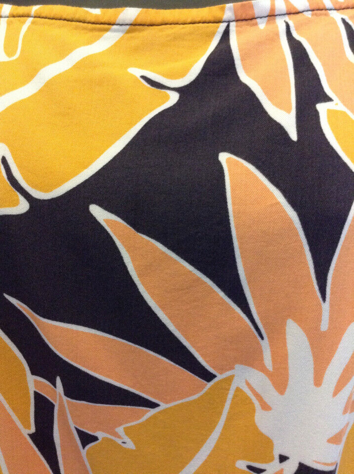 Gap Printed Fluid Cami Floral Orange/Navy Adjustable Straps Size M 5F