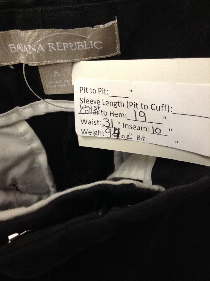 Banana Republic Hampton Sateen Bermuda Shorts Black Size 6 5F