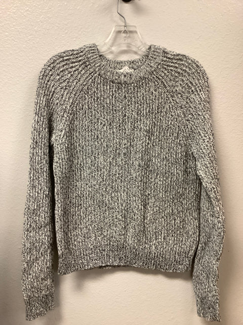 H & M Knit Sweater Black/White Size S crew Neck Long Sleeve 1B