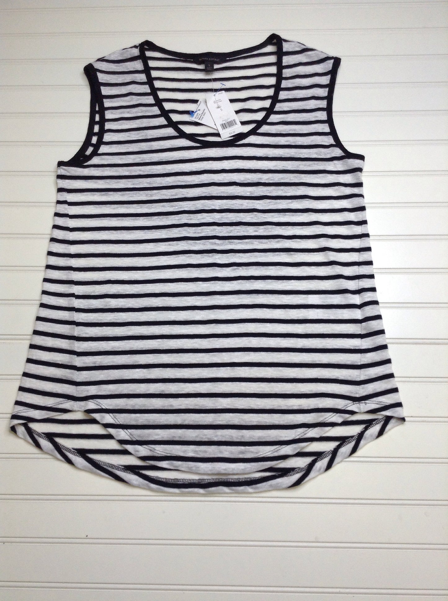 NWT Banana Republic Black and white Size S Tank Top Linen and Cotton 10A