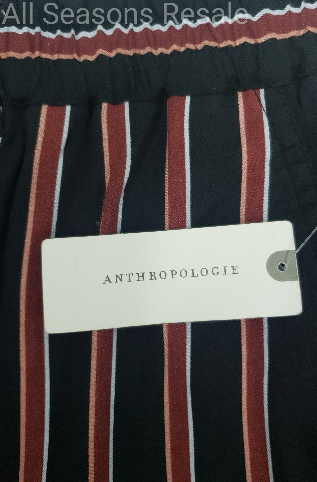 Anthropologie Size M Striped Jogger Pant Ankle Tie NEW 2H