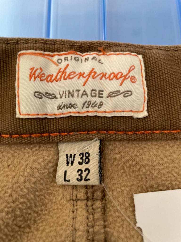 Weatherproof Vintage Regular Fit Lined Pants Brown Size 38x32 5A