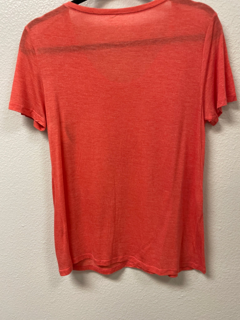Eileen Fisher Micromodal T-shirt Heathered Coral Scoop Neck Size S