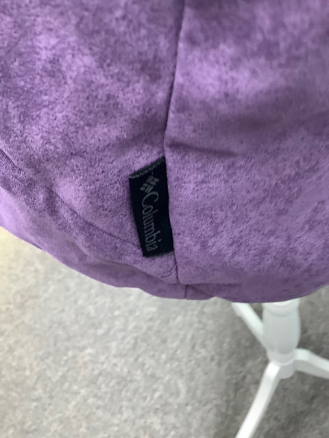 Columbia Purple Suede Zip Front Vest Size L Hidden Zipper Pocket