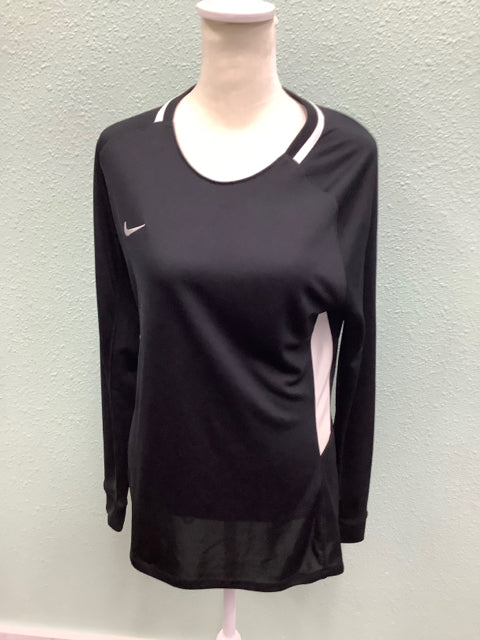 Nike Dri Fit Black and White Size M Long Sleeve Top Active Wear Running 1A