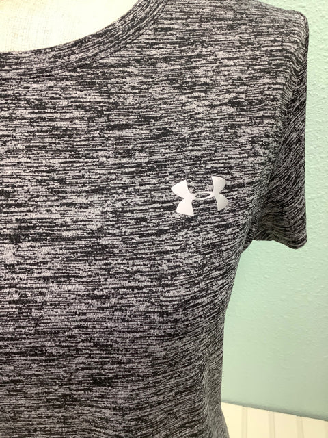 Women's Under Armor black and grey Top Activewear running Size M 1H