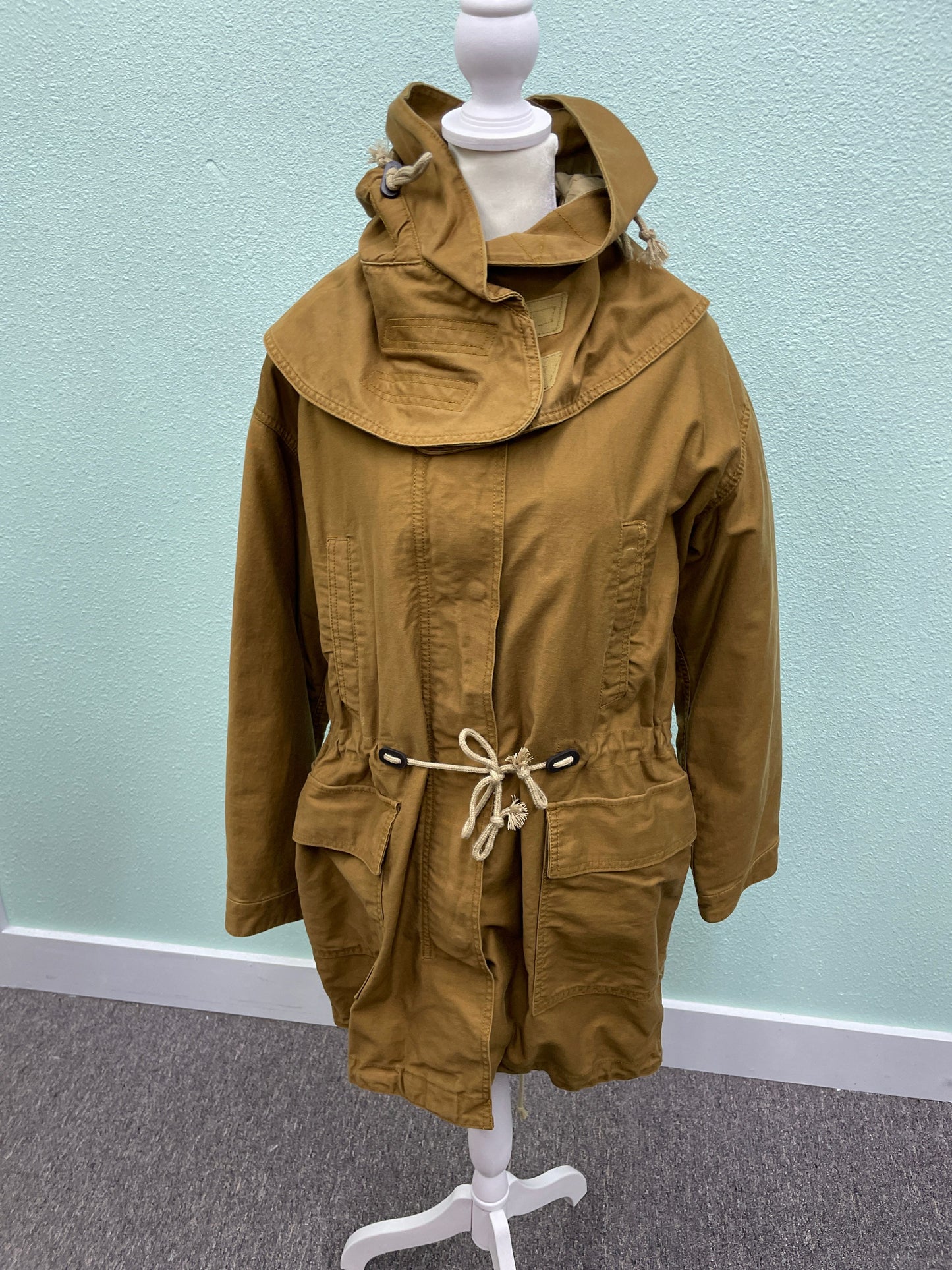 GAP Military Fishtail Parka With Removable Hood and Liner Jacket Size M Brown 5H