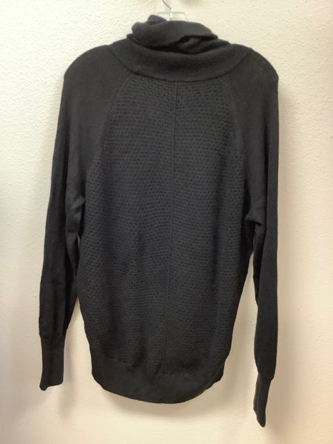 GAP Honeycomb Knit Sweater True Black Long Sleeve Turtleneck Size XS 1B