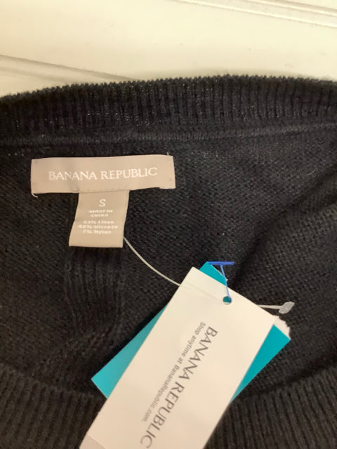 Banana Republic Black & Tan 3/4 Sleeve Knit Sweater $70 Style 969644-00-1 Size S