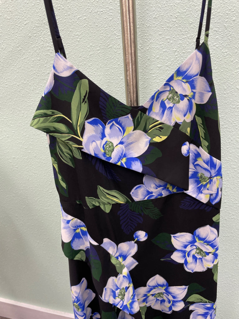 Banana Republic Size 6 Faux Wrap Asymmetrical Floral Dress Midi Length 5G