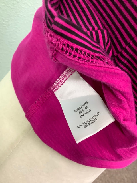 Bongo Size M Pink Black Stripf Fitter T Shirt scoop Neck 4H