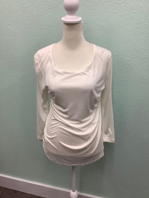 NWT Vince Optic White 3/4 Sleeve Top Women's Size S Essential V271582291 $95