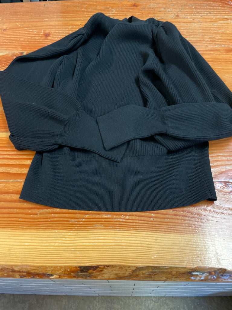 Banana Republic NWT Puff Sleeve Sweater Black Size S Ribbed Lng Sleeve 6F