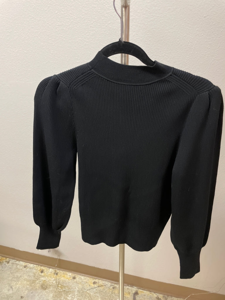 Banana Republic NWT Puff Sleeve Sweater Black Size S Ribbed Lng Sleeve 6F