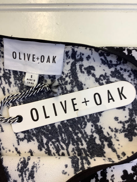 Olive + Oak Size S Black Splatter Woven Dress Sleeveless NWT 3B