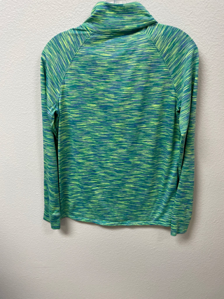 Under Armor Half Zip Pullover Activewear Top Semi-Fitted Green Blue Size M