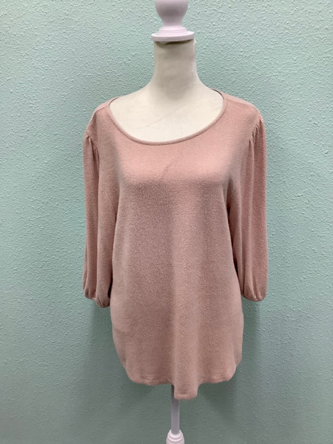 Anthropologie W5 Size L 3/4 Sleeve Pink Sweater 4D