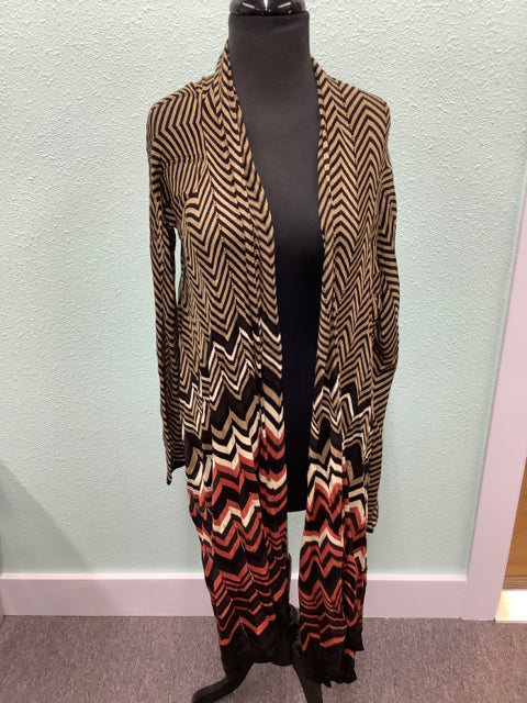 NWT Freeway Brown and Red Size L Cardigan 1E