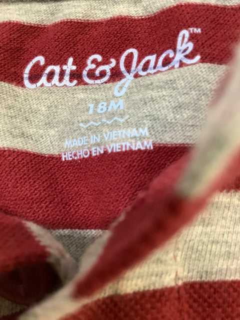 Cat & Jack Gray & Red 18 Months Boy's long Sleeve Shirt 2C