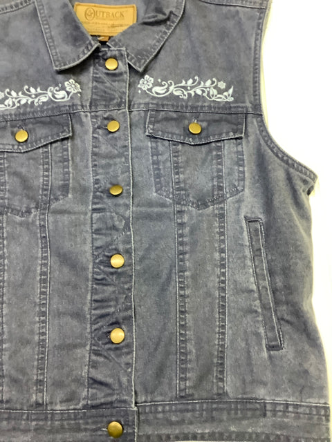 Outback Trading Company Hearland Jean Vest Jacket Size M Blue 2B