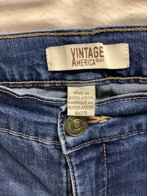 Vintage America Blues Weekend Crop Jeans Distressed Size 8/29 (IS)