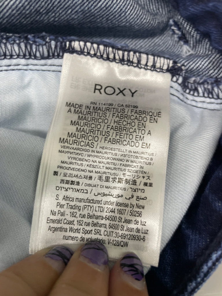 Roxy Authentic Short 2 Size 28 Button Front Dark Denim High Waist $55 5H
