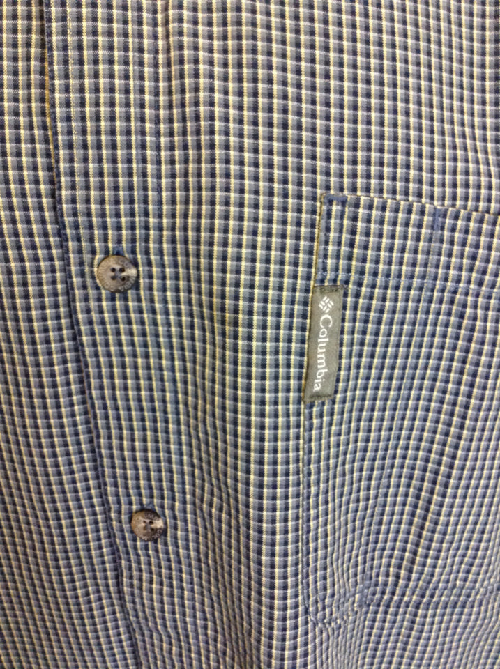 Columbia Men's Size XL Green Checkered Shirt Long Sleeve Button Up 1F
