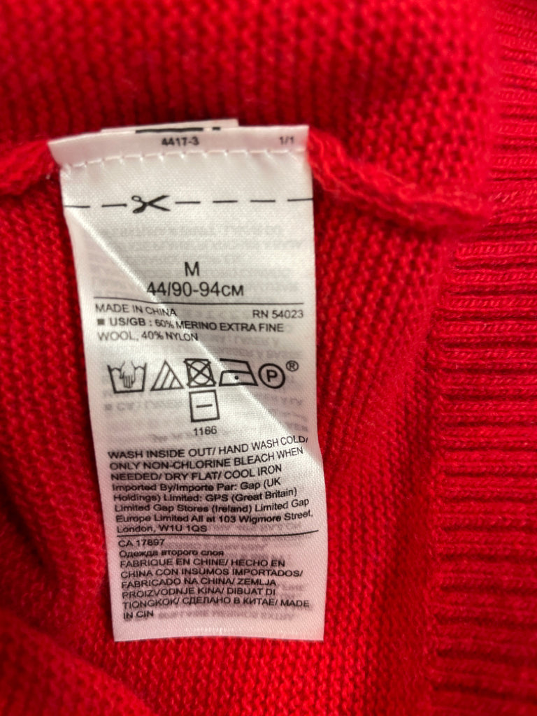 Banana Republic Jan New Way Sweater Italian Merino Blend Red Size M 6F