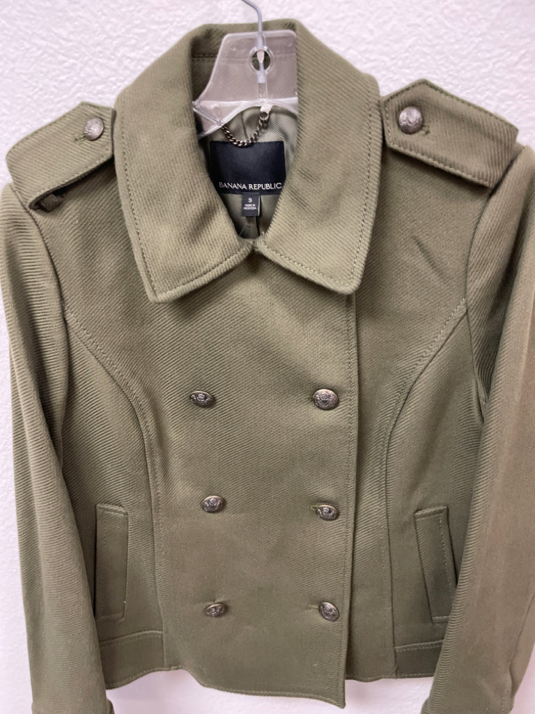 Bananan Republic NWT DB Short Peacoat Olive Green Double Breasted $158 Size S