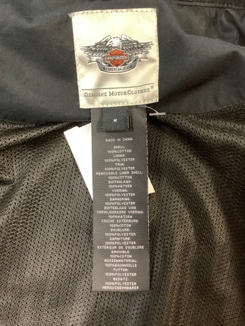 Harley Davidson Authentic Embroidered Cotton Black Jacket 97461-11VW Size M