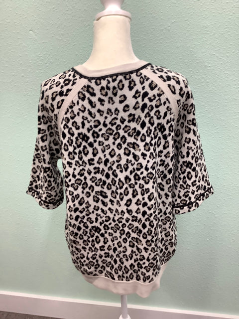 Marc by Marc Jacobs Zippered Cheetah Sweater Size XS Front Zipper 1/2 Sleeve