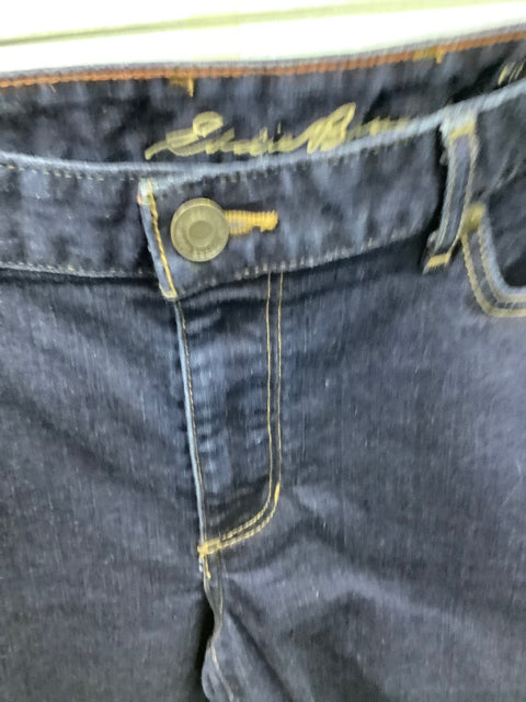 Eddie Bauer Curvy Straight  Specialty Dyed Dark Denim Jeans Size 16S 2C