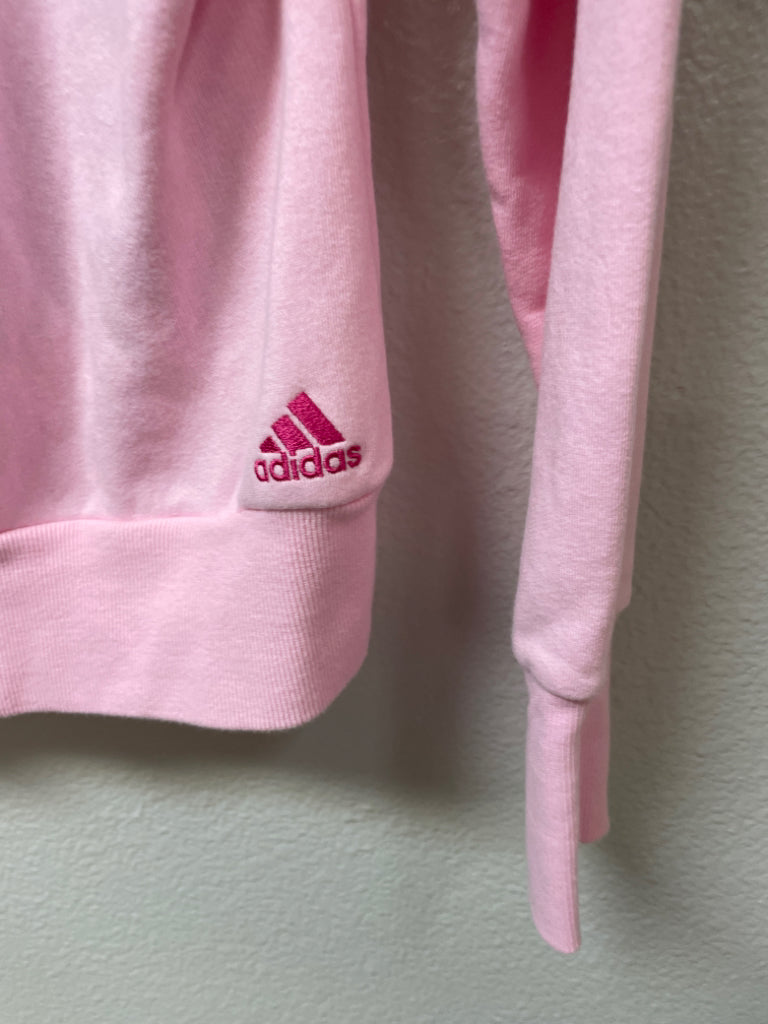 Adidas Pullover Hooded Sweatshirt Pink Kangaroo Pocket Size M