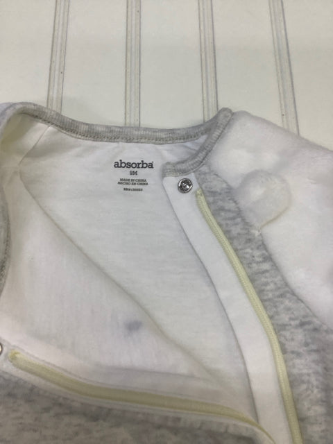 Absorba one piece outfit sleeper bear grey and white size 9 month 2C