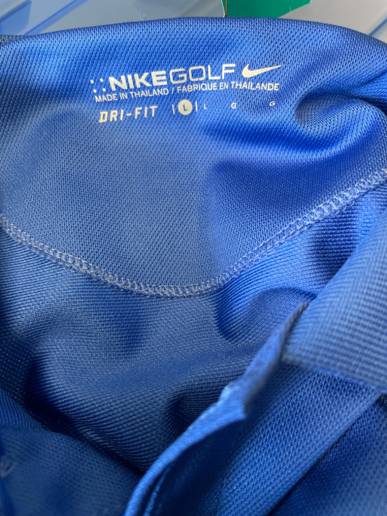 Nike Golf Dri Fit Men's Polo Royal Blue 3 Button Size L Fitness Activewear 6E
