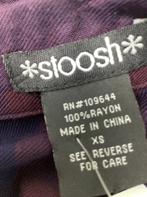 Stoosh LS High-Low Button Down Purple/Blue Plaid Size XS Top 2E