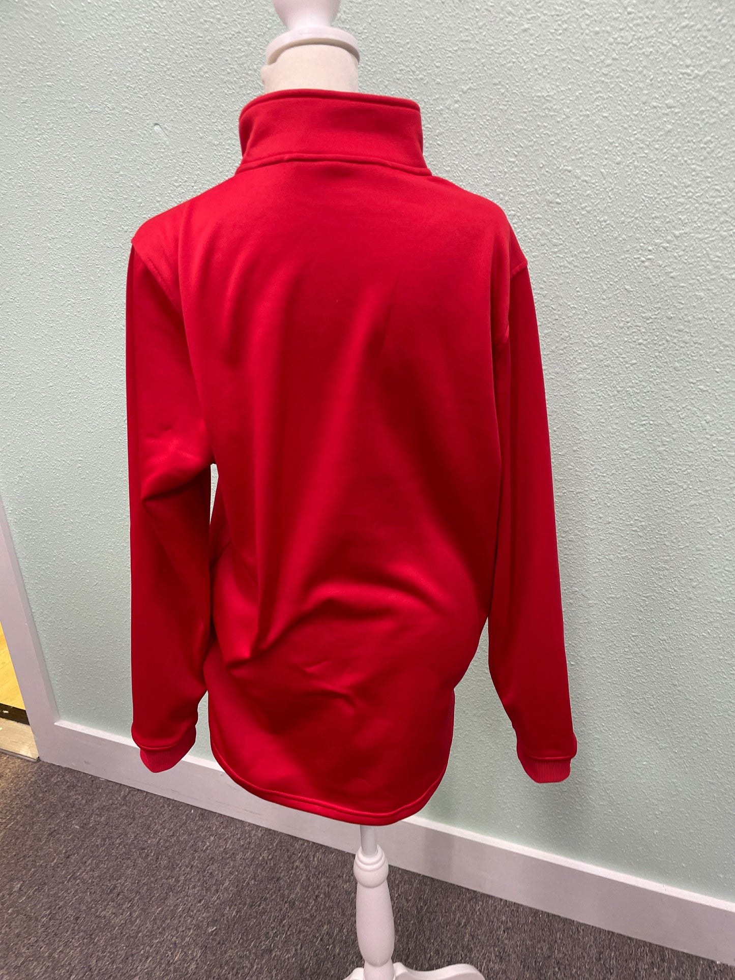 Under Armor 1/4 Zip Red Jacket Pullover Loose Fit Size S Long Sleeve 5A