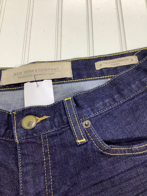 New York & Company Size 8 Dark Denim Jeans Premium Flare Average 2C