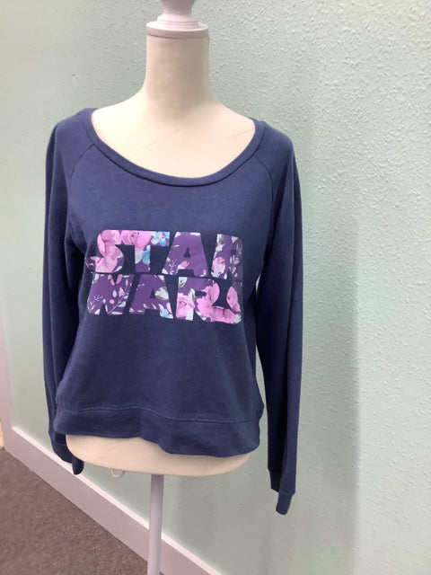 Star Wars Cropped Floral Sweatshirt Blue Size S 2B