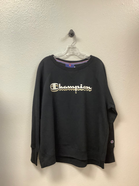 Champion NWT Power Blend Crewneck Sweatshirt Black w/ White Gold Size $50 2X