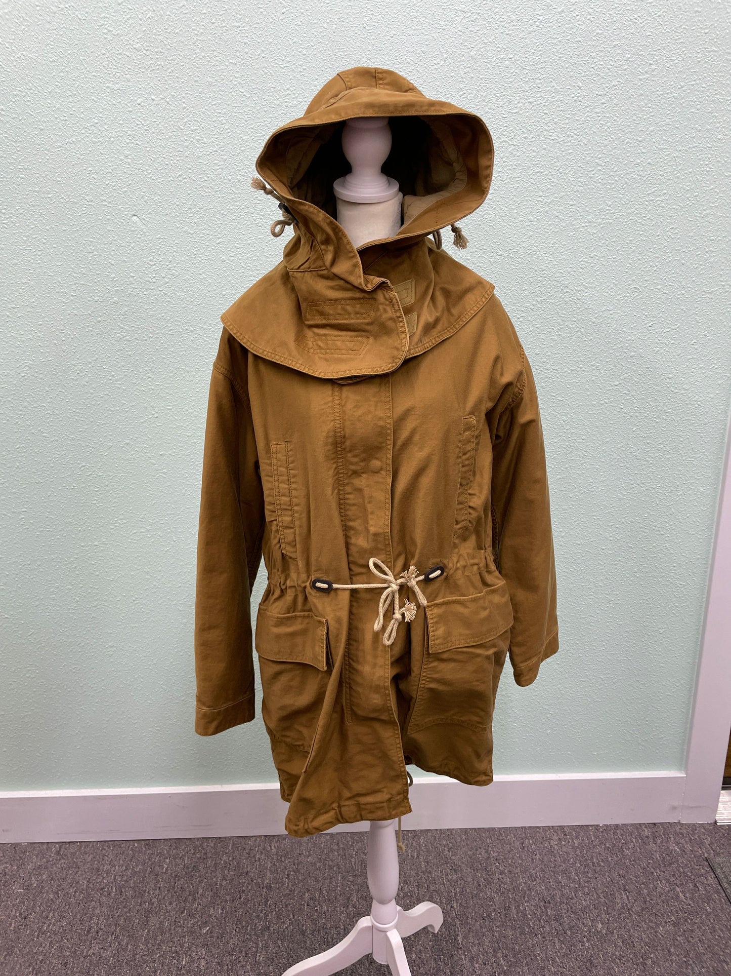 GAP Military Fishtail Parka With Removable Hood and Liner Jacket Size M Brown 5H