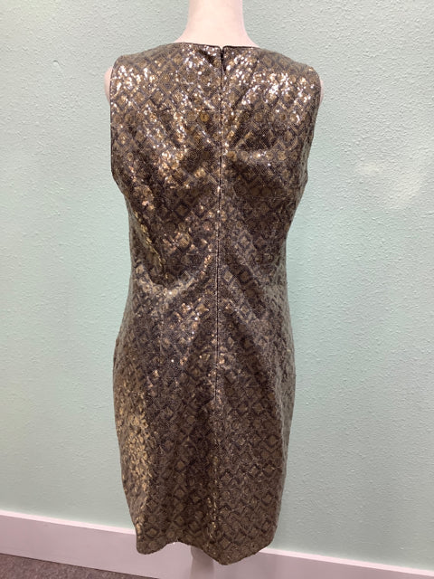 NWT Size 6 Banana Republic Gold and Silver Sequin Dress 4C