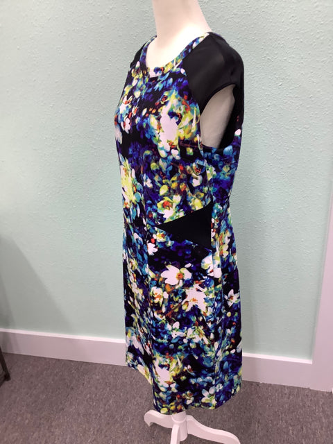 Worthington Size 14 Sleeveless Dress Floral Abstract Zipper Closure 3B