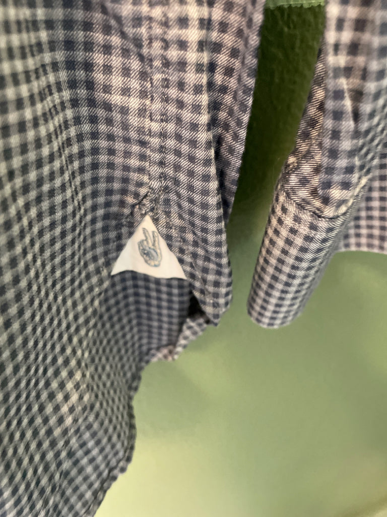 John Varvatos USA SLim Fit Button Down Shirt Size 17 34/35 Blue Grey 6C