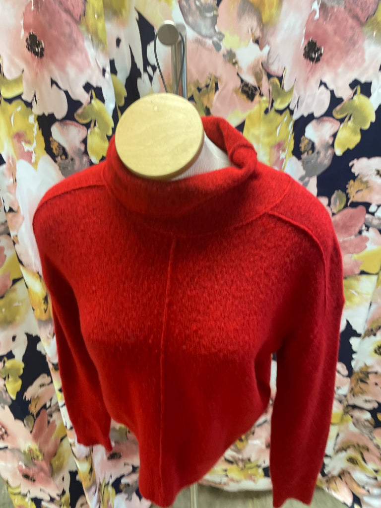Banana Republic Merino Wool Blend Turtleneck Sweater Red Size S 6F