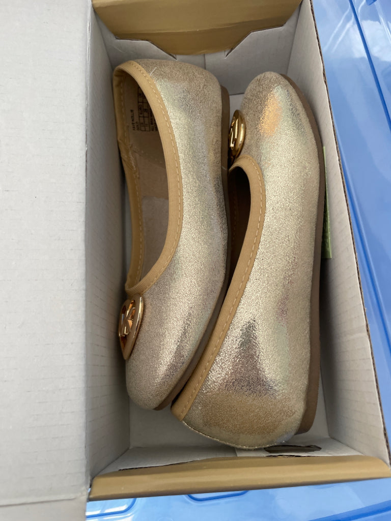 Michael Kors NEW Faye Nollie Girl's Ballet Flats Shoes Gold Slip On US 11 EUR 28 SB1