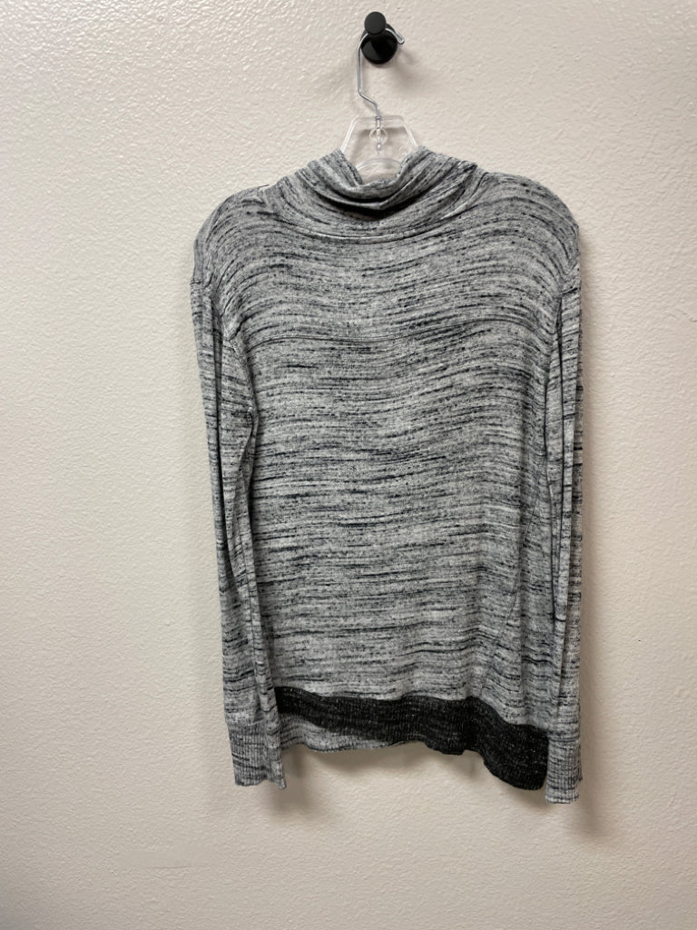 Ink Love And Peace Cowl Neck Grey Microstripe Pullover Sweater Size M