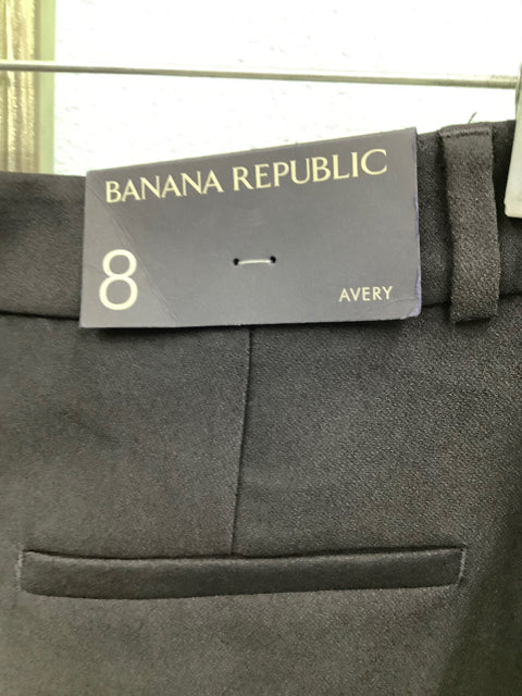 NWT Banana Republic Avery Pant Size 8 Black White Tuxedo Stripe Ankle Length 3G
