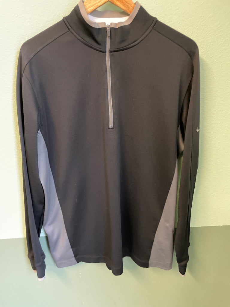 Nike Golf Tour Performance Dri Fit 1/4 Zip Pullover Black Grey Size L 6A
