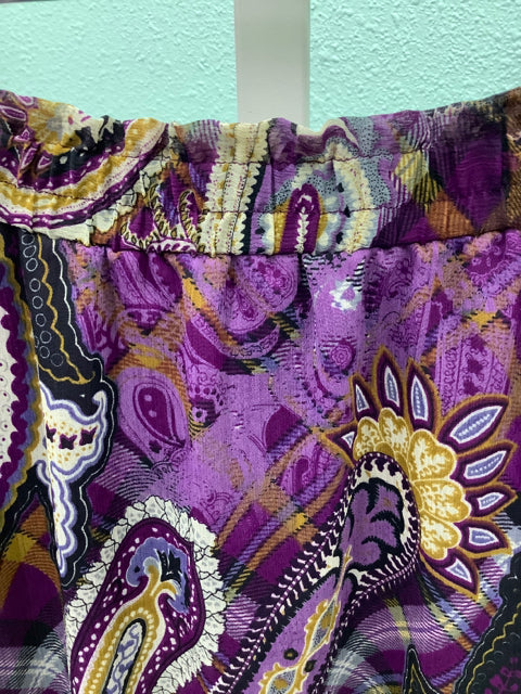 NWT Antthony Originals Long Skirt Purple Gold Paisley Size S 2A